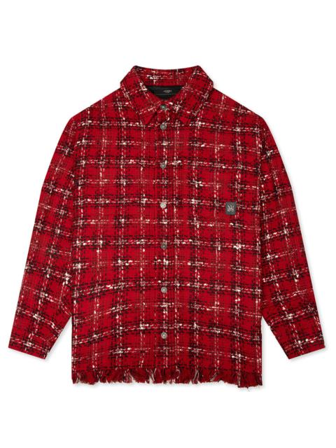 AMIRI Tweed Flannel Overshirt Red Rose