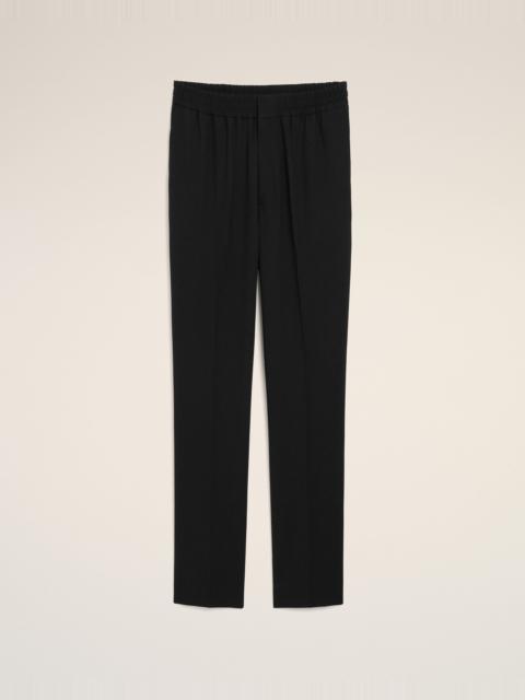 AMI Paris BLACK ELASTICATED-WAIST WOOL TROUSERS