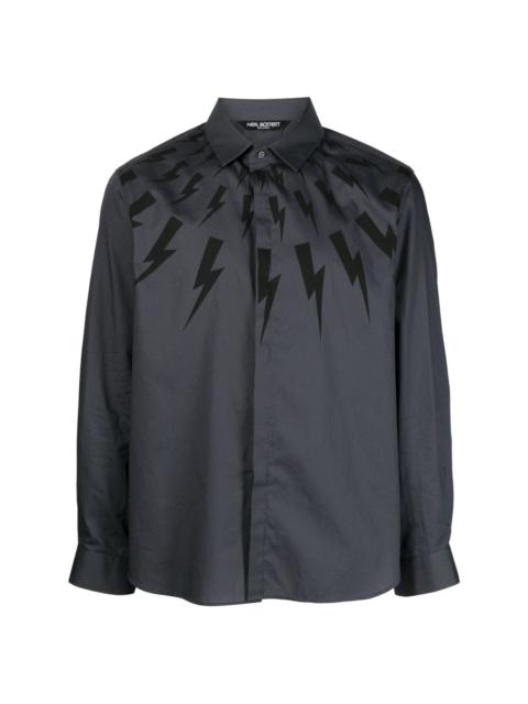 Neil Barrett Thunderbolt-print cotton shirt