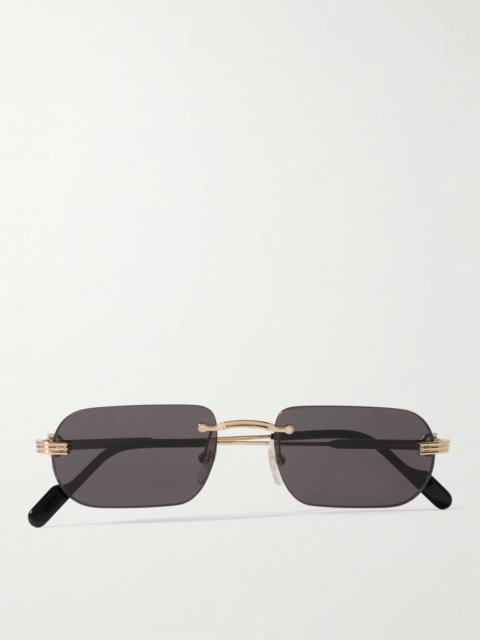 Cartier Première De Cartier Rimless Rectangle-frame Gold-tone Sunglasses