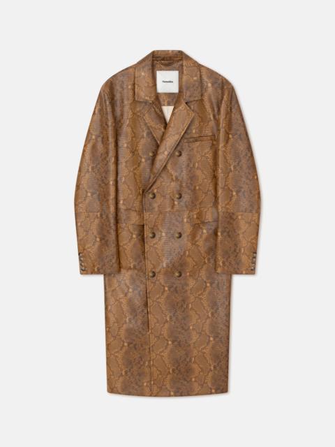 Nanushka Faux Snake-Embossed Leather Coat