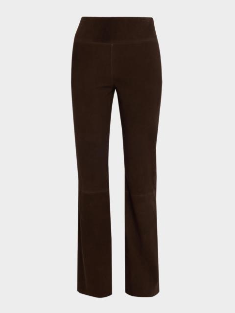 KOBI HALPERIN Madi Straight-Leg Suede Pants