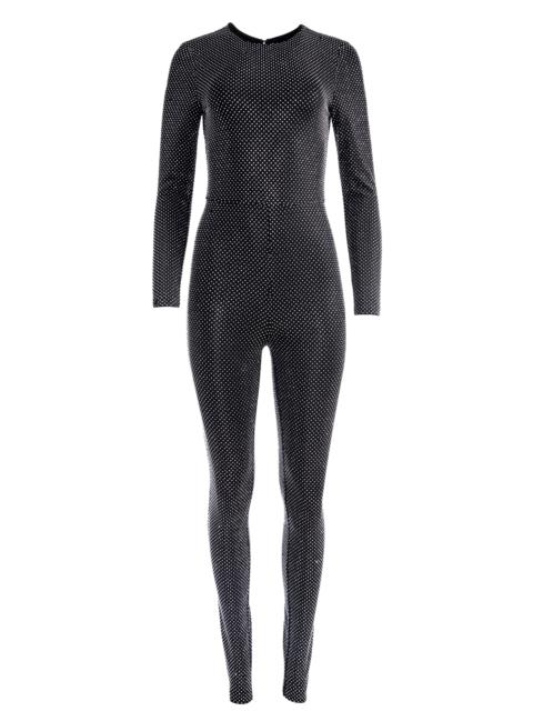 Alice + Olivia FREDDIE CREWNECK EMBELLISHED CATSUIT