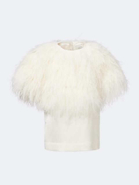 Loulou de Saison Iona feather-trimmed top