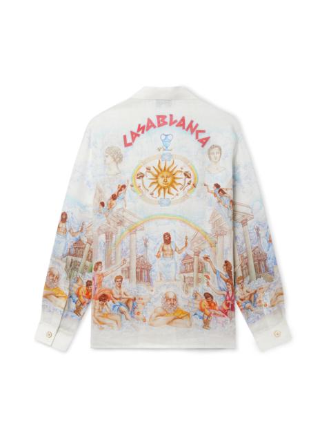 CASABLANCA Le Temple Du Savoir Linen Shirt | Casablanca Paris