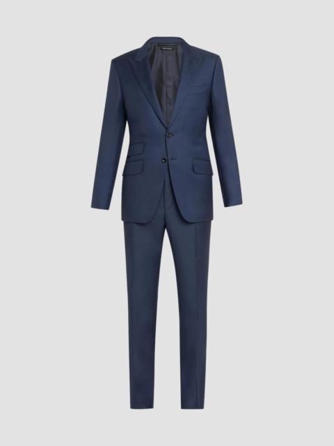 TOM FORD Men's Modern-Fit Sharkskin Wool Suit - Navy