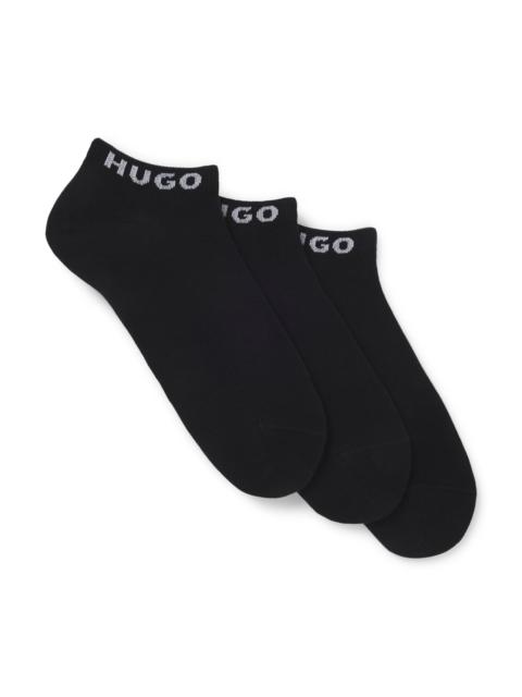 HUGO THREE-PACK OF ANKLE SOCKS WITH LOGO CUFFS