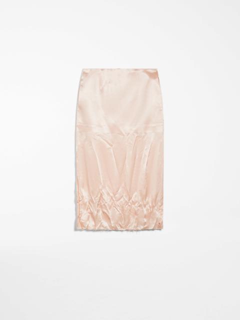 VALETTE Crinkle-look calf-length skirt