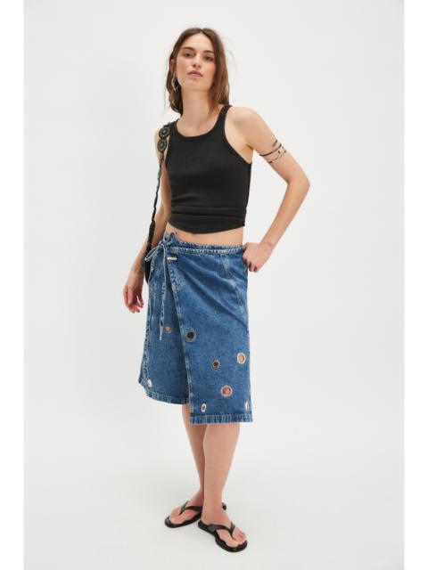 CLOSED Closed Wrap Grommet Midi Skirt