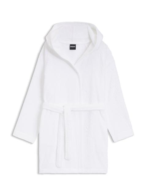 BOSS COTTON DRESSING GOWN WITH EMBROIDERED LOGO
