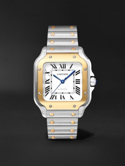 Cartier Santos de Cartier Medium Automatic 35.1mm Interchangeable 18-Karat Gold, Stainless Steel and Leather