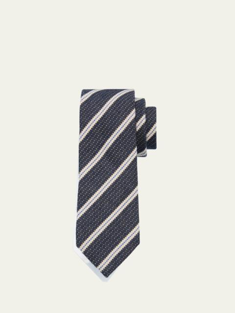 Men's Wool Jacquard Stripe Tie