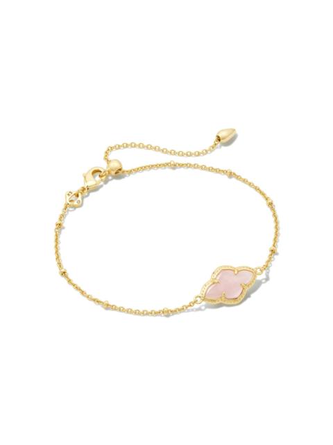 KENDRA SCOTT Abbie Gold Satellite Chain Bracelet in Rose Quartz