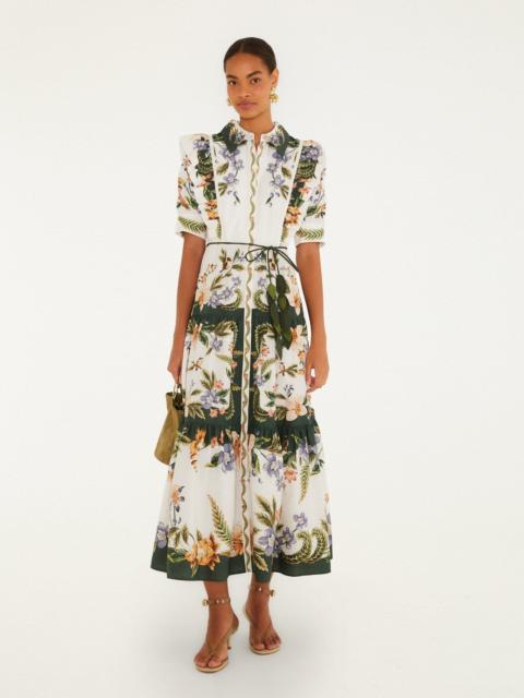 FARM RIO Sand Nature Short Sleeve Maxi Dress