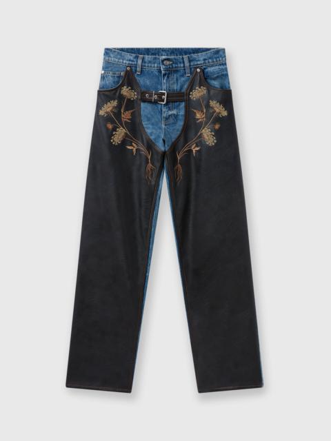 Stella McCartney Chaps Embroidered Straight-Leg Jeans