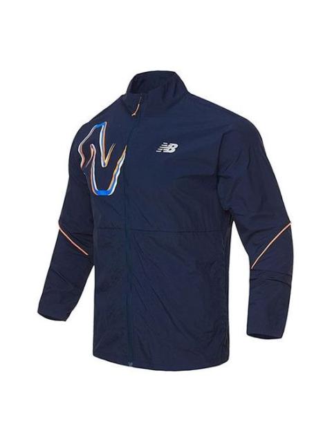 New Balance New Balance Graphic Impact Run Jacket 'Blue Multi' AMJ21265-ECL