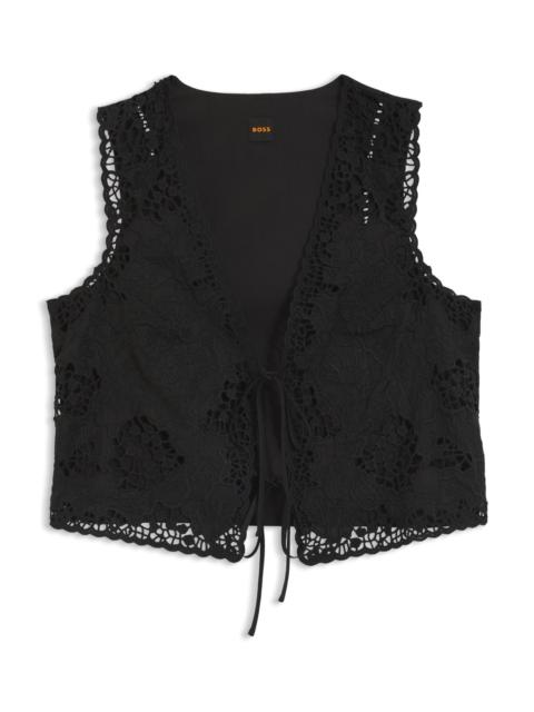 BOSS EMBROIDERED WAISTCOAT WITH TIE CLOSURE