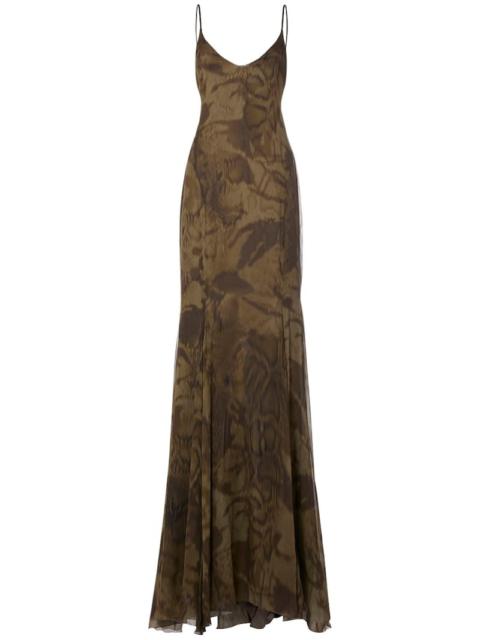 Blumarine Printed viscose long dress