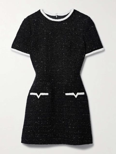 Valentino Embellished bouclé-tweed mini dress
