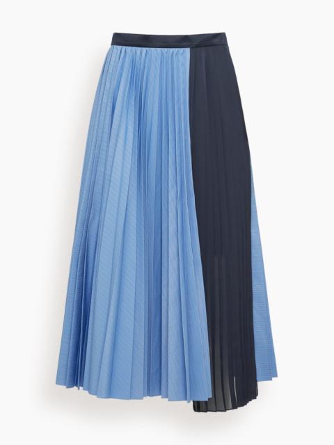 sacai Poplin Skirt in Blue Stripe x Navy
