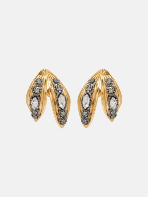 BALENCIAGA Bloom crystal-embellished earrings