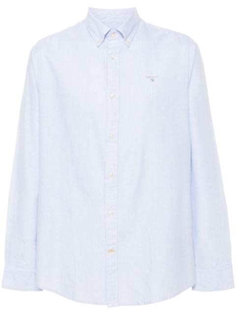 Barbour logo-embroidered striped shirt