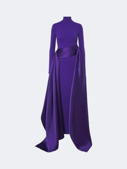SOLACE LONDON Olivia satin-trimmed crêpe gown