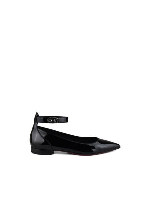 Christian Louboutin ankle strap pointed ballerinas lock