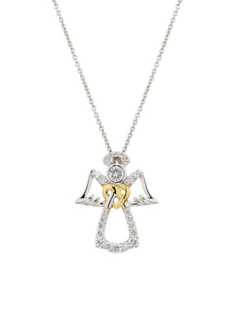 ROBERTO COIN Women's Tiny Treasures Angel 18K White & Yellow Gold, Ruby & 0.33 TCW Diamond Pendant Necklace - Whi