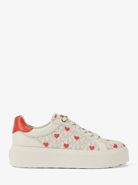 MICHAEL KORS Romey Printed Signature Logo Platform Sneaker