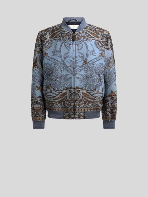 Etro WOOL-BLEND JACQUARD BOMBER JACKET WITH PLACED PEGASO MOTIF