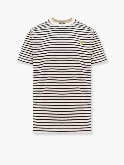 BARROW Striped cotton t-shirt with logo embroidery バロウ Barrow Striped Cotton T-Shirt Logo Embroidery | eBay