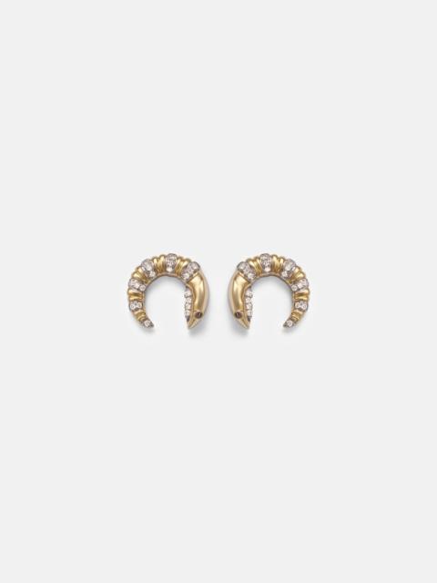 Yvonne Léon Écrevisse 9kt gold earrings with diamonds