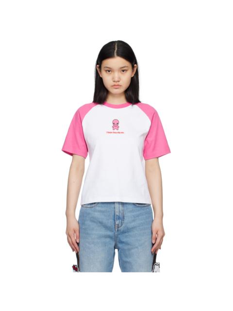 GCDS Pink & White Wirdo T-Shirt