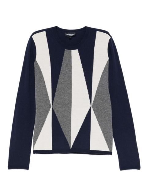 EMPORIO ARMANI geometric-pattern sweater