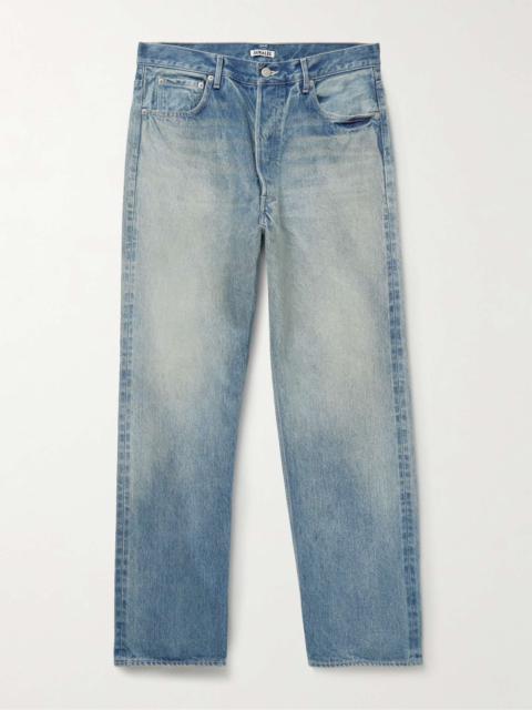 AURALEE Selvedge Faded Heavy Denim Wide Pants | italist