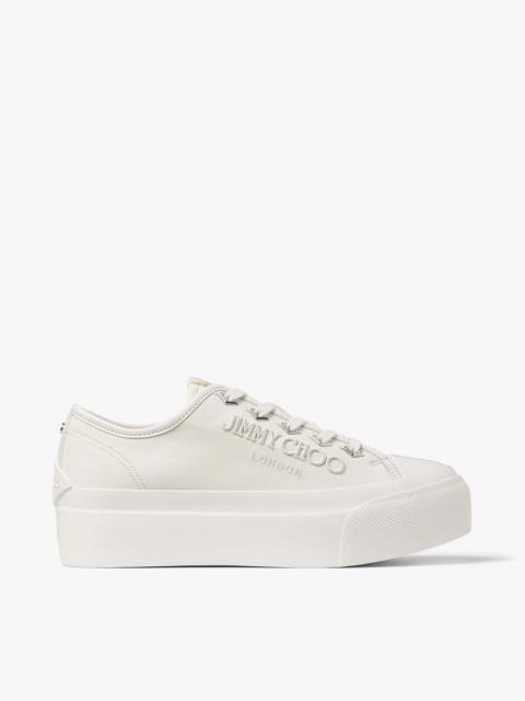 JIMMY CHOO Palma Maxi/F
Latte Canvas Platform Trainers with Embroidered Logo