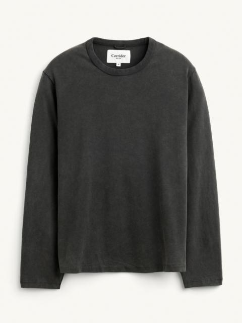 Corridor GARMENT DYE LS TEE - BLACK