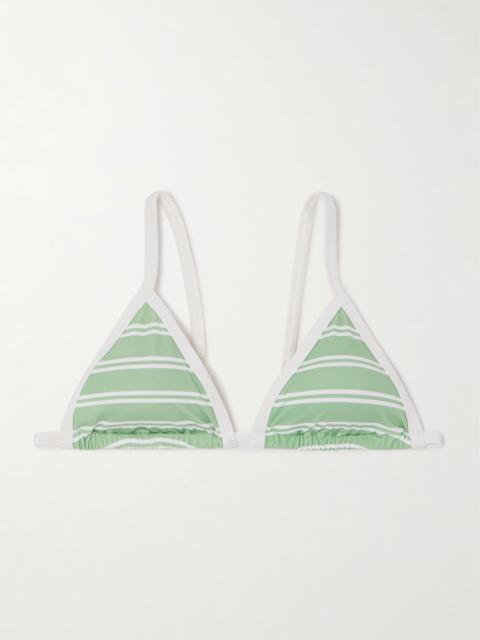 MARYSIA Bianco striped triangle bikini top Mint