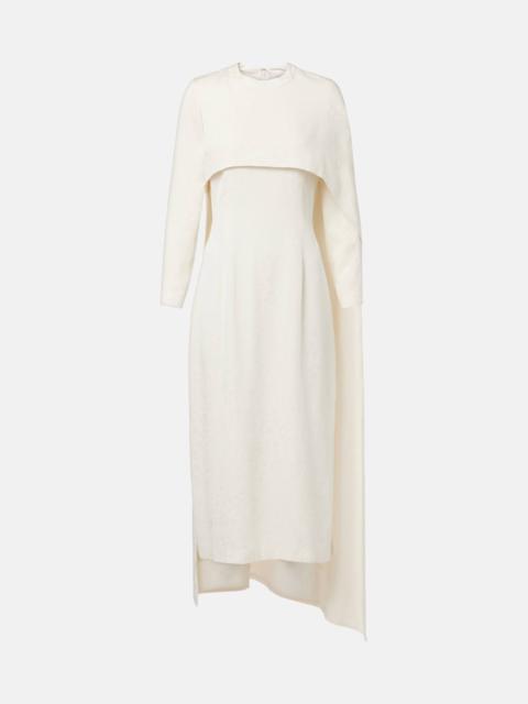 markarian Felice caped jacquard midi dress