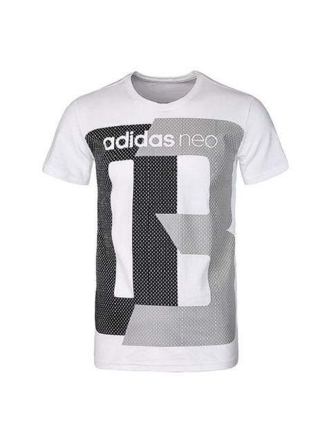 adidas adidas neo M Fav Tshirt Printing Casual Sports Short Sleeve White CV6936