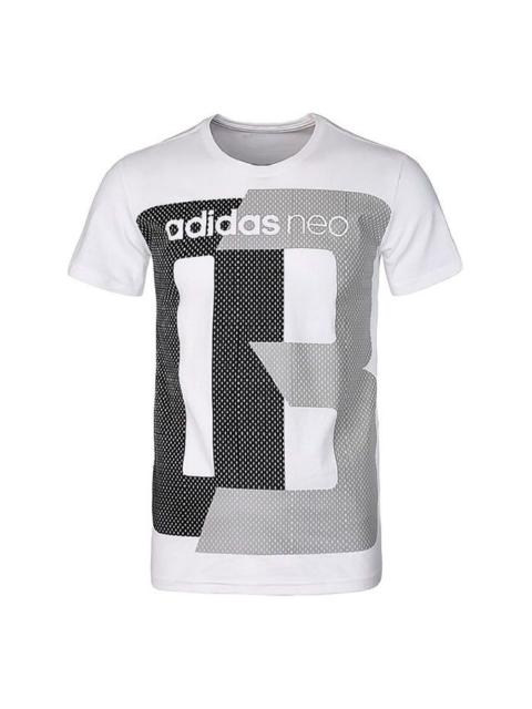 adidas neo M Fav Tshirt Printing Casual Sports Short Sleeve White CV6936