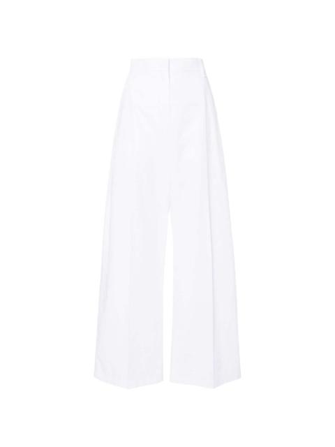 wide-leg cotton trousers