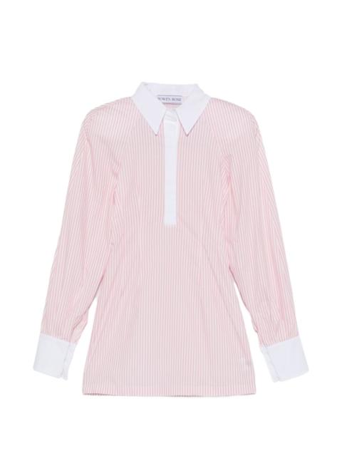 ROWEN ROSE striped shirt mini dress