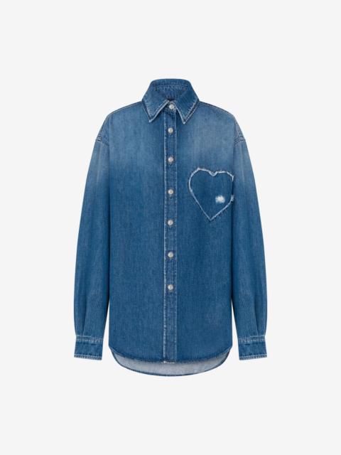 Moschino BLUE COTTON DENIM SHIRT