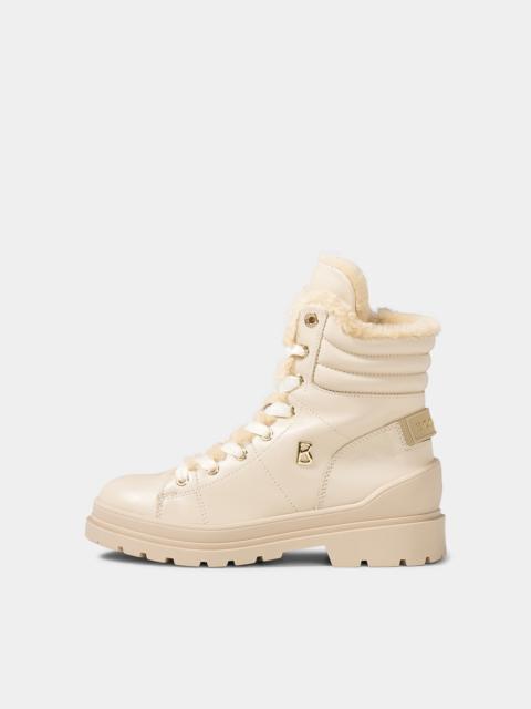 BOGNER St. Moritz Lace-Up Boots with Spikes in Cream