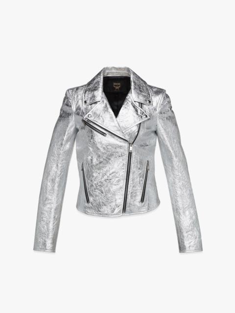 MCM Rider Jacket in Metallic Lamb Leather