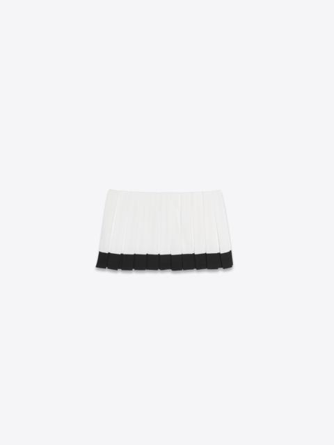 SAINT LAURENT pleated mini skirt in sablé saint laurent