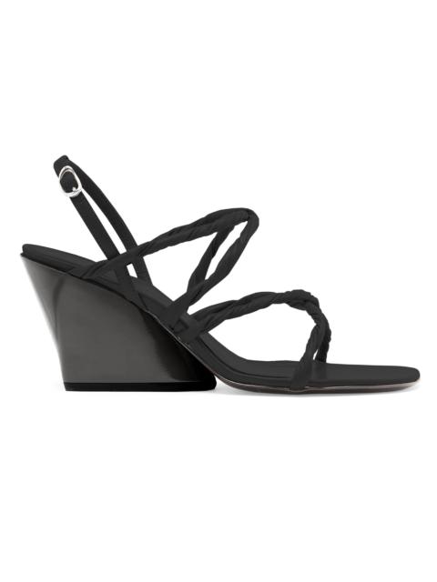 Proenza Schouler Women's Twisted Strap Leather Wedge Sandals - Black