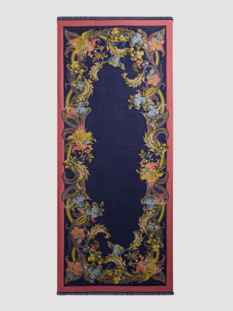 Etro Women's Floral Jacquard Wool-Blend Scarf - Blue
